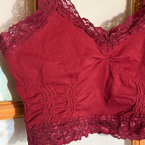 M. Rena Burgundy Lace Bralette - Picture 4 of 6